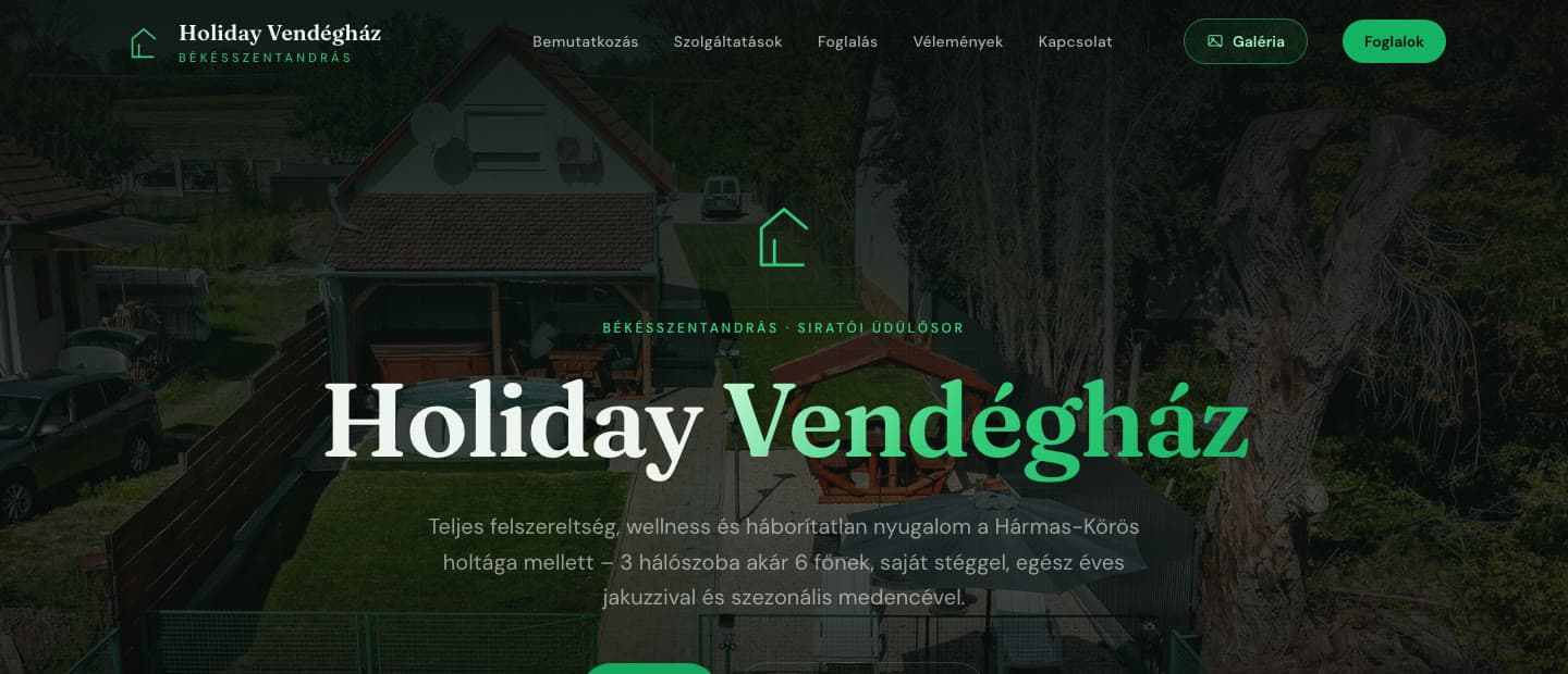 Holiday Vendégház — Prometheus Digital